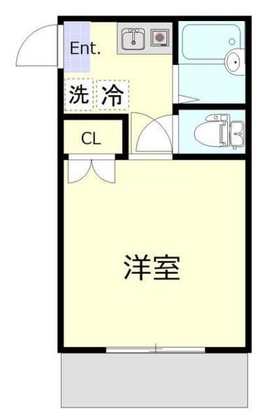 カーサ・コルザ杉田(1K/1階)の間取り写真