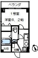 モンターナ元町(1K/4階)の間取り写真