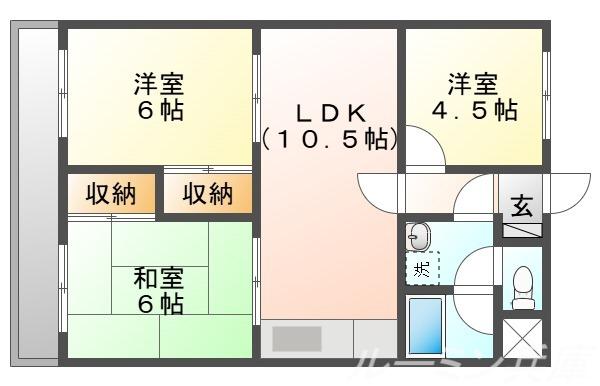 ロストフ88(3LDK/3階)の間取り写真