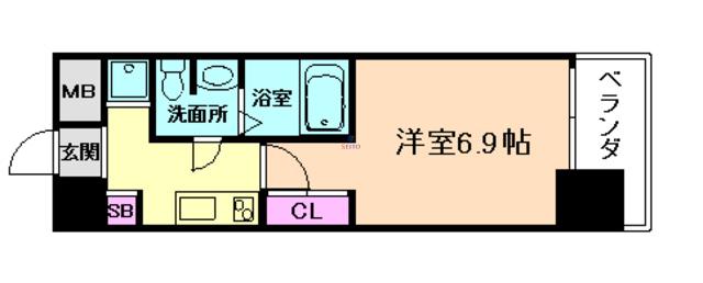 SERENITE福島SCELTO(1K/9階)の間取り写真