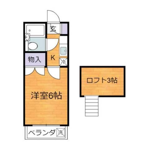 セドルハイム三鷹C(1K/1階)の間取り写真