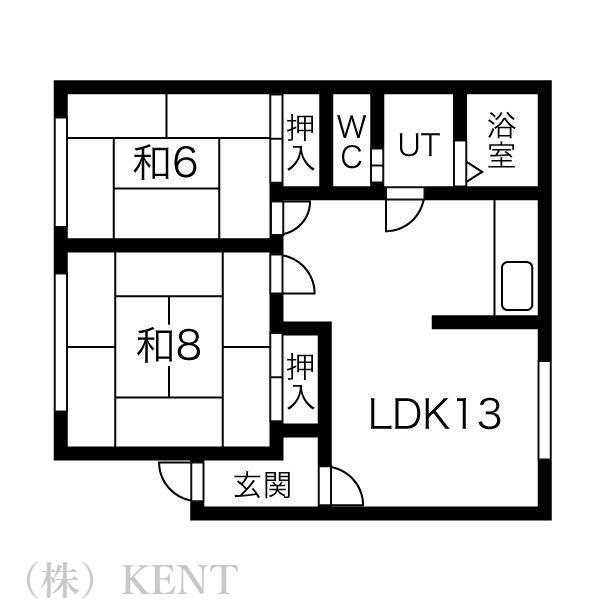 もたいマンション(2LDK/1階)の間取り写真