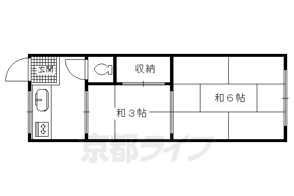 第2青山荘(2K/2階)の間取り写真