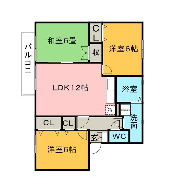 アークアムールII(3LDK/1階)の間取り写真