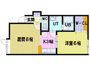 フォーサイトカレッジII(1LDK/1階)の間取り写真