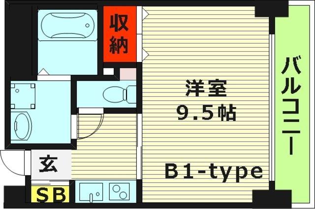 ウィスタリア京橋(1K/7階)の間取り写真