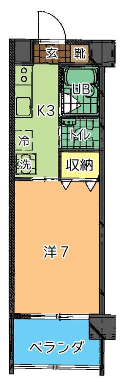 トーマス普天間(1K/5階)の間取り写真