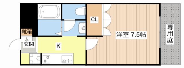 アビエスIII(1K/2階)の間取り写真
