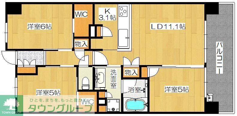 リバーサイドレジデンス喜多見(3LDK/2階)の間取り写真