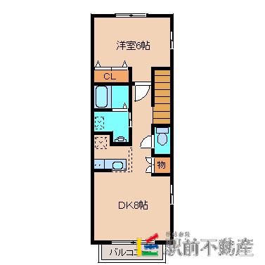 練雅館弐(1LDK/2階)の間取り写真