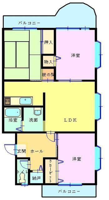 ツインマンションパートI(3LDK/2階)の間取り写真