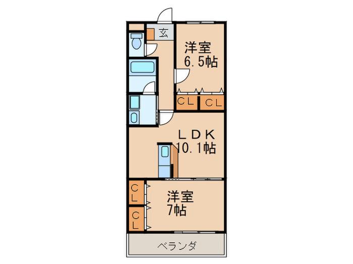 セラヴィー小池(2LDK/3階)の間取り写真