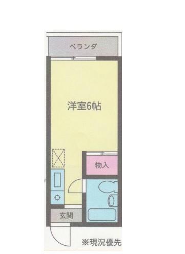 ビバリーヒルズ緑ヶ丘(ワンルーム/2階)の間取り写真