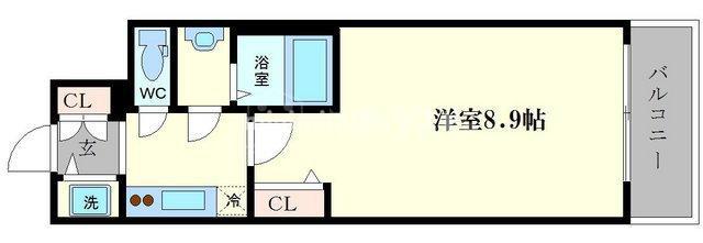 プライムアーバン御堂筋本町(1K/15階)の間取り写真