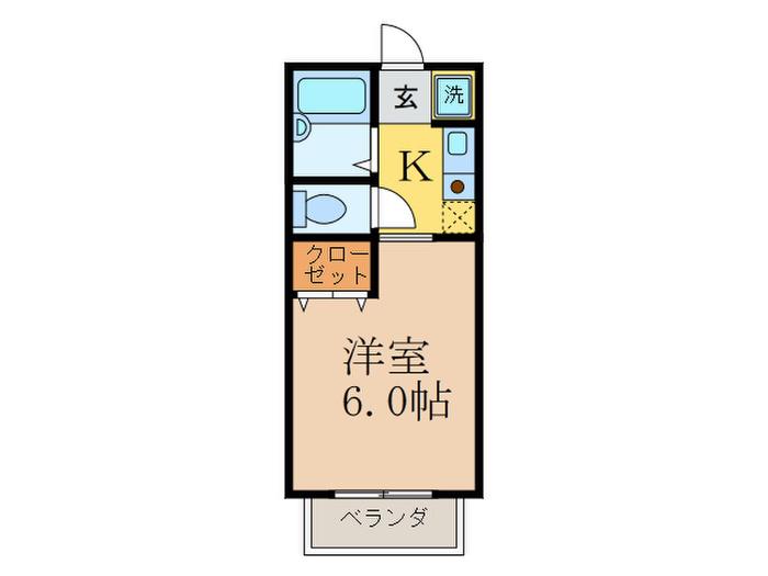 ハイムサンメイト(1K/2階)の間取り写真