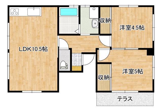 木原ビル(2LDK/1階)の間取り写真