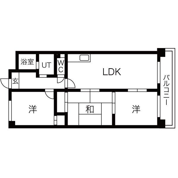 OCEAN(3LDK/4階)の間取り写真
