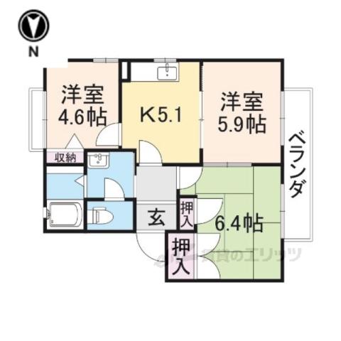デゼージョ(2LDK/2階)の間取り写真