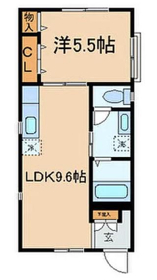 西武池袋線 桜台駅(東京) 徒歩5分 2階建 築21年(1LDK/2階)の間取り写真