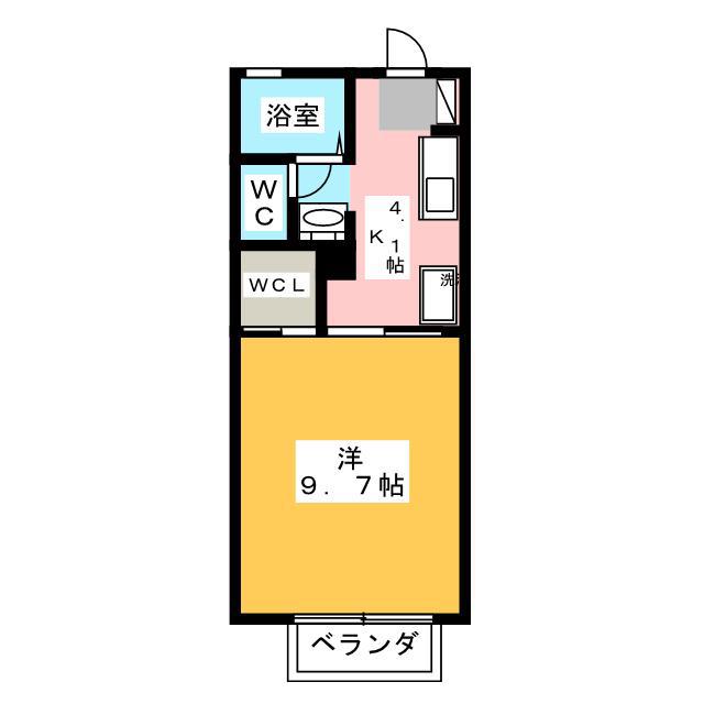 フィニックス B(1K/2階)の間取り写真