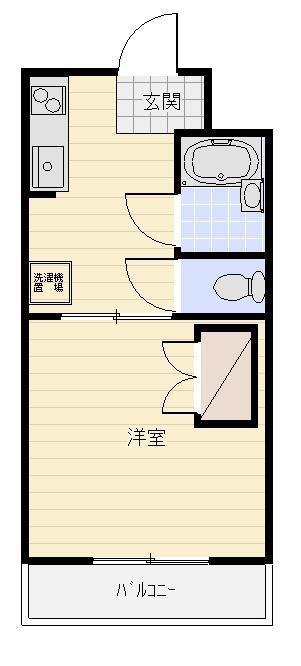 マンションストークVII(1DK/2階)の間取り写真