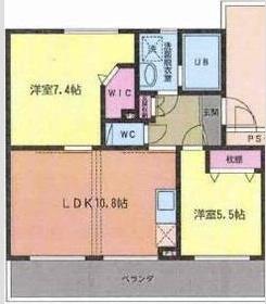 KS宮千代I(2LDK/2階)の間取り写真