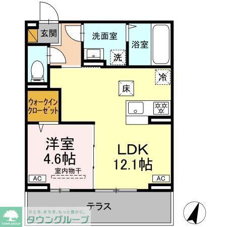D-SOLACE末広4丁目(1LDK/1階)の間取り写真
