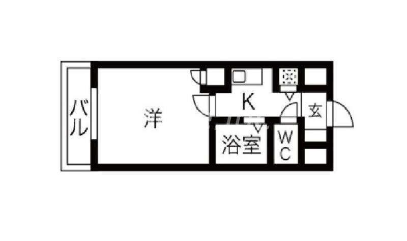 リーガル新大阪Ⅲ(1K/4階)の間取り写真