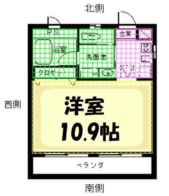 リンデンバウム(ワンルーム/1階)の間取り写真