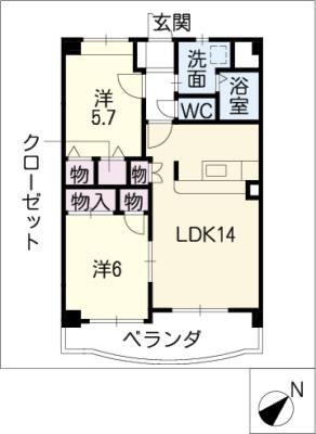 スターライト藤(2LDK/3階)の間取り写真