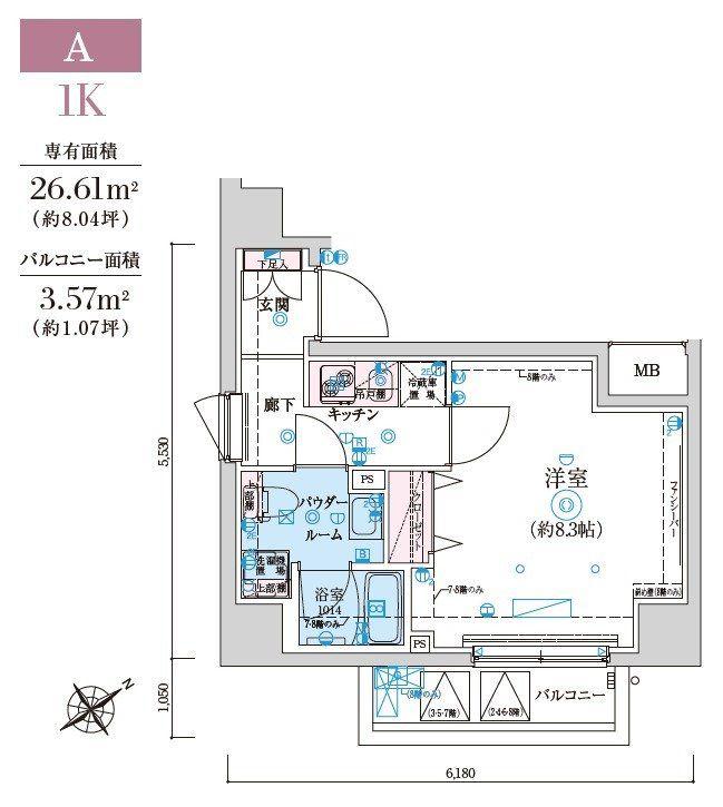 リヴシティ亀戸(1K/4階)の間取り写真