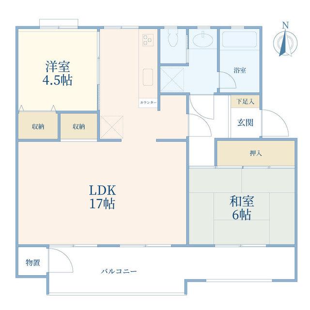 田園青葉台団地8号棟(2LDK/2階)の間取り写真