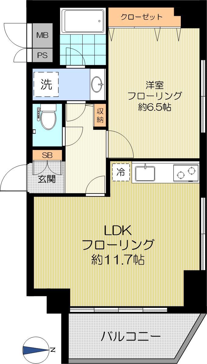 パシフィック西早稲田(1LDK/5階)の間取り写真