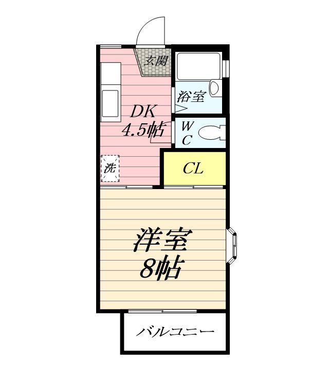 江ノ島ラッフルズ(1DK/2階)の間取り写真