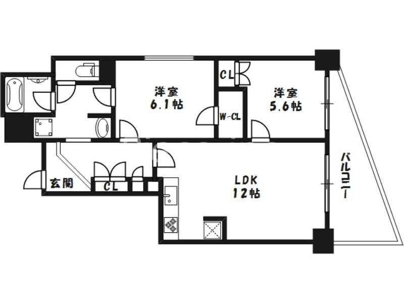 エステムプラザ梅田イースト(2LDK/3階)の間取り写真