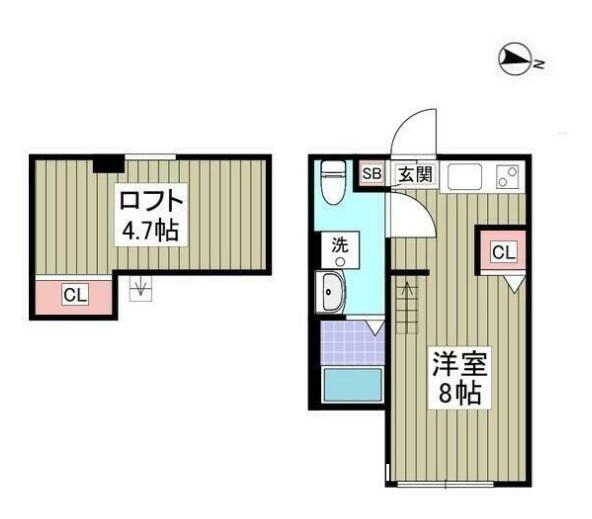 STAR CLOUD(ワンルーム/2階)の間取り写真