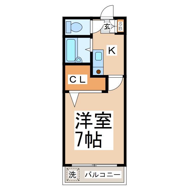 プロムナード京町台(1K/6階)の間取り写真
