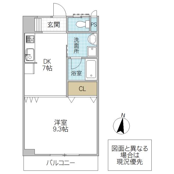 サンルイーズ南赤塚(1DK/2階)の間取り写真