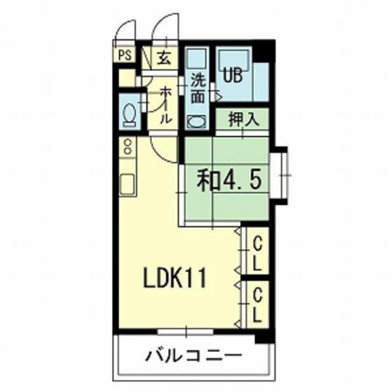 ル・ヴァン・ボア(1LDK/5階)の間取り写真