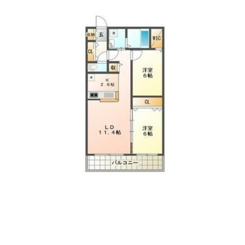 SUITE KAMS(2LDK/3階)の間取り写真