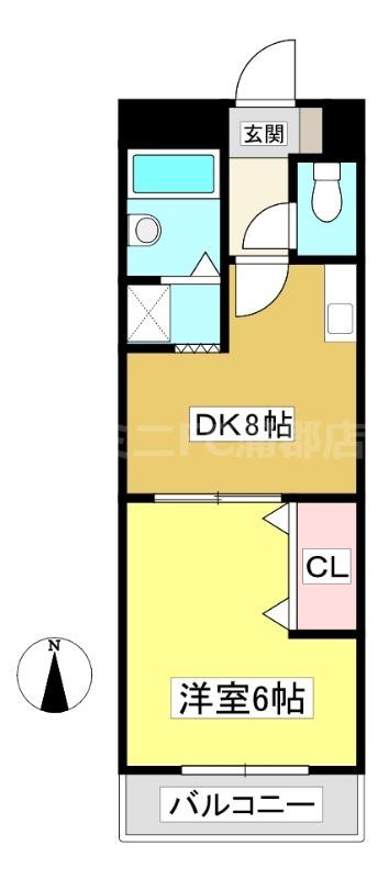 レジデンス弥生(1DK/2階)の間取り写真