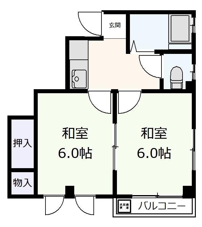 サンハイツ(2K/3階)の間取り写真