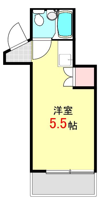 キュービック30(ワンルーム/2階)の間取り写真