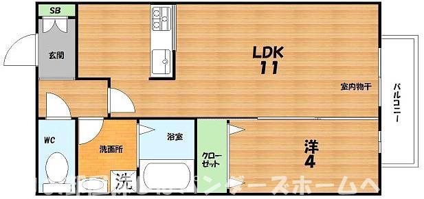 ESPOIR(1LDK/2階)の間取り写真