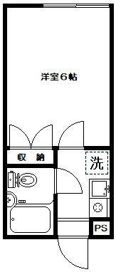 池尻アサカコーポ(1K/1階)の間取り写真