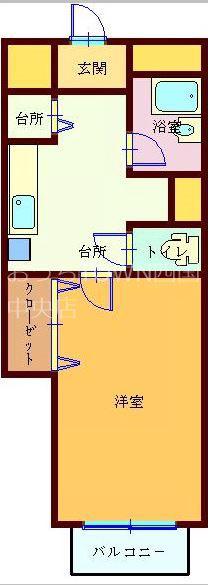 B.G FIELDハイツ(1K/3階)の間取り写真