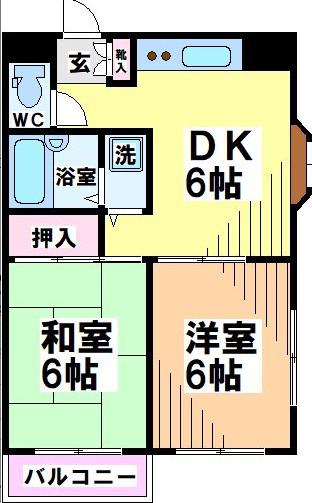 ネオメゾン千歳台(2LDK/3階)の間取り写真