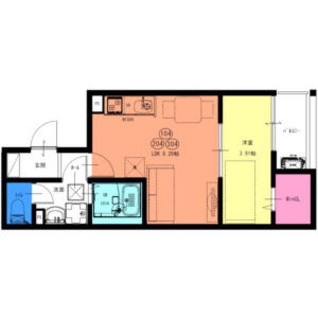 FSTYLE西取石5号館(1LDK/2階)の間取り写真