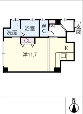 INTERCITY YAMANOTE(ワンルーム/4階)の間取り写真