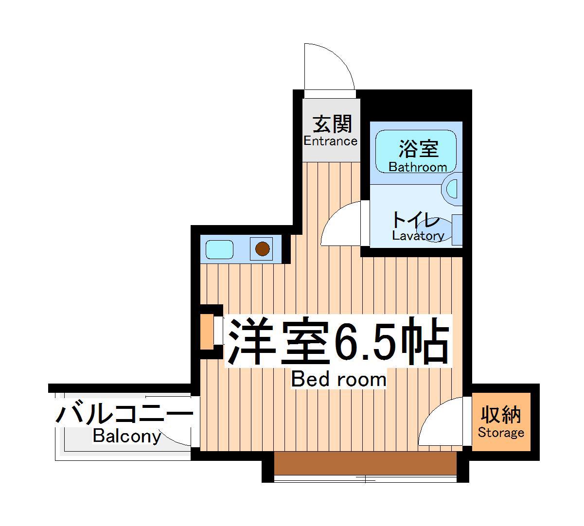 エムエイチビル(ワンルーム/2階)の間取り写真